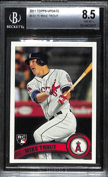 2011 Topps Update Mike Trout Rookie Card #175 Graded BGS 8.5 NM-MT+